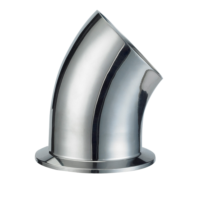Codo con abrazadera sanitaria de acero inoxidable ISO2037 2KMP-AS1528.3 JN-FT-20 5003 de 45°