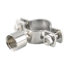 Clip de anillo de tubo con saliente higiénico de acero inoxidable ajustable con pernos