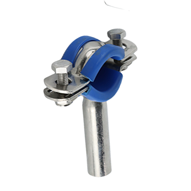 Soporte de abrazadera para tubo redondo mediano de acero inoxidable con asiento