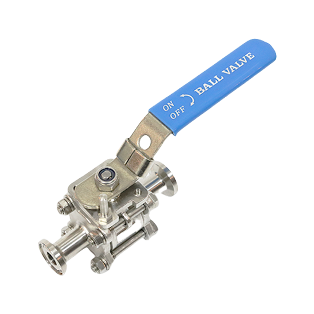 Válvula de bola de instalación rápida hidráulica manual bidireccional con abrazadera de acero inoxidable sanitario 