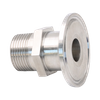 Adaptador de instalación de tuberías macho de llenado de brida de triple abrazadera de acero inoxidable sanitario