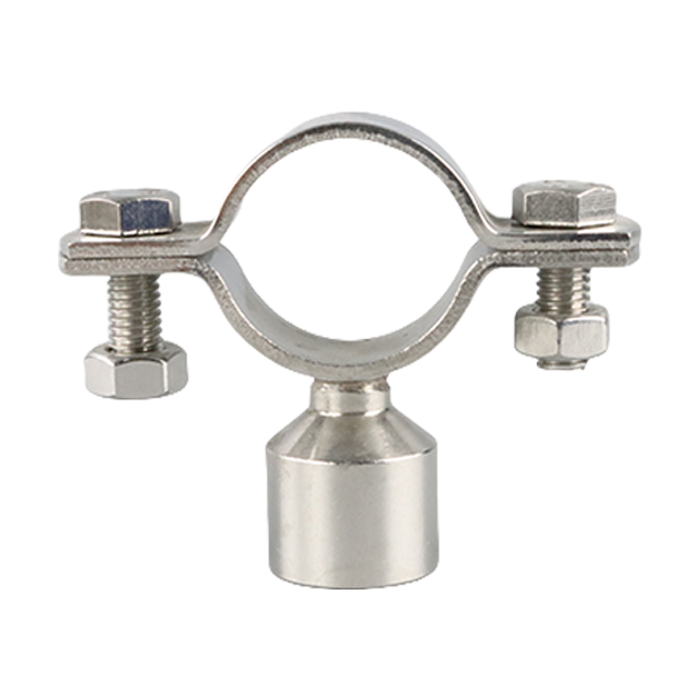 Clip de anillo de tubo con saliente higiénico de acero inoxidable ajustable con pernos