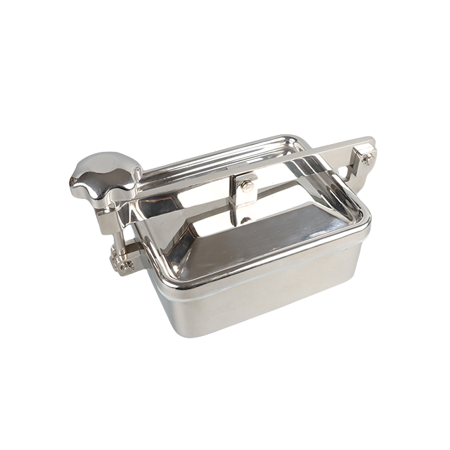 Espejo rectangular de apertura rápida de calidad alimentaria con orificio de mano cuadrado de boca de inspección de acero inoxidable DN600 