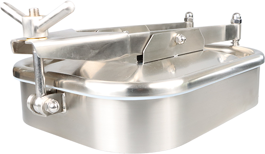Portilla lateral exterior rectangular del tanque de la categoría alimenticia del acero inoxidable DN150 con el brazo doble