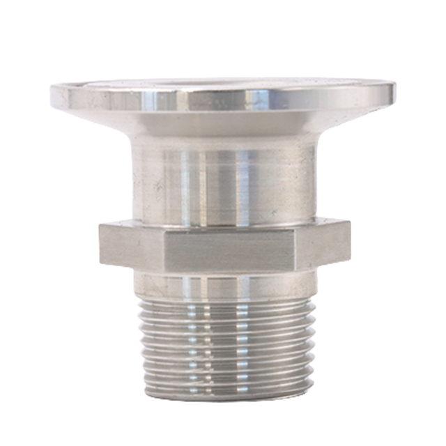 Adaptador de instalación de tuberías macho de llenado de brida de triple abrazadera de acero inoxidable sanitario