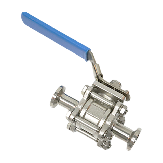 Válvula de bola de instalación rápida hidráulica manual bidireccional con abrazadera de acero inoxidable sanitario 