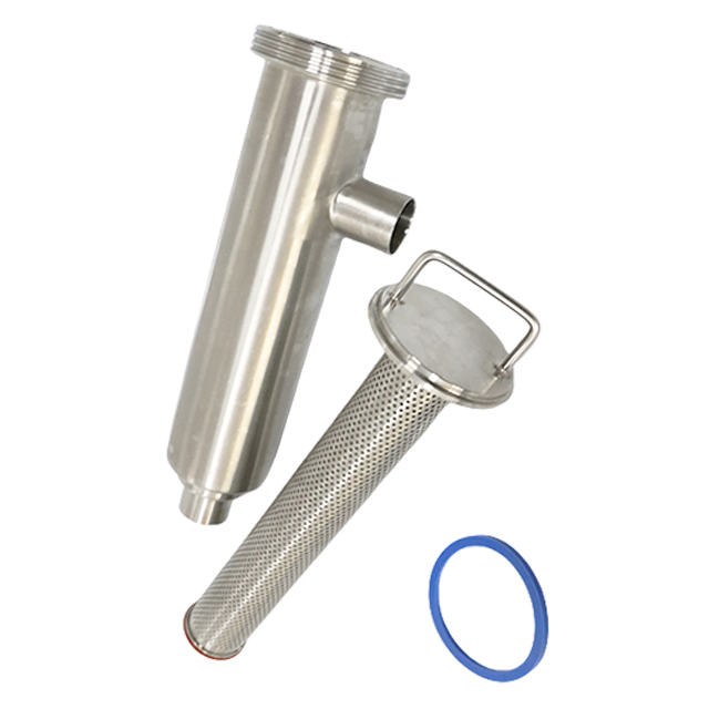 Conjunto de filtro tipo ángulo de calidad alimentaria de acero inoxidable con tubo perforado 