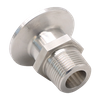 Adaptador de instalación de tuberías macho de llenado de brida de triple abrazadera de acero inoxidable sanitario
