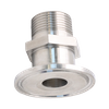 Adaptador de instalación de tuberías macho de llenado de brida de triple abrazadera de acero inoxidable sanitario