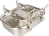 Tapa de registro rectangular de acero inoxidable pulido espejo sanitario DN300 con cerradura de tuerca de dos manos