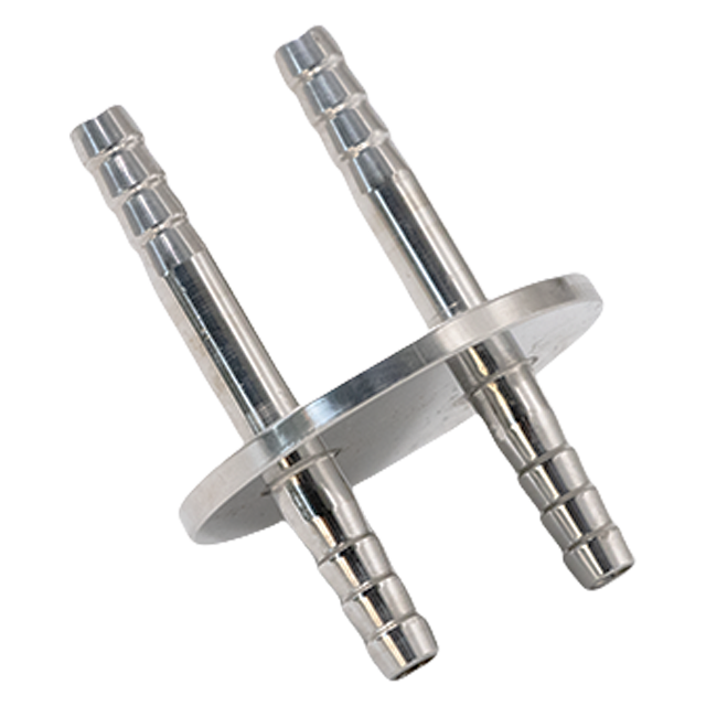 Adaptador sanitario de tapa de botella de acero inoxidable de calidad alimentaria, tocado con dos boquillas