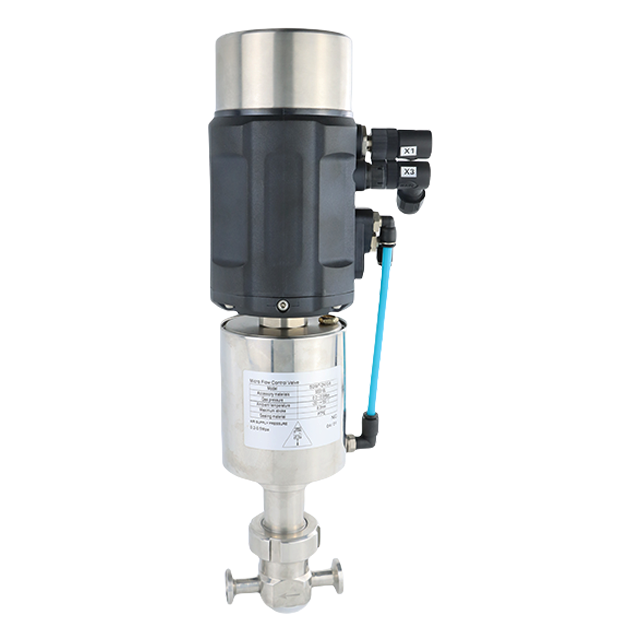 Válvula de control de flujo micro sujeta inteligente de acero inoxidable sanitario 